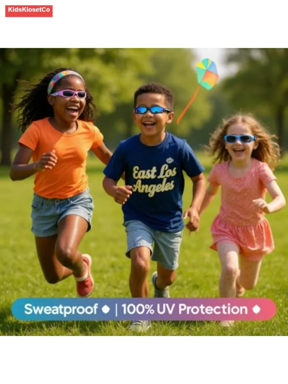 Kids Polarized Sports Sunglasses UV400 Protection Flexible Frame with Strap
